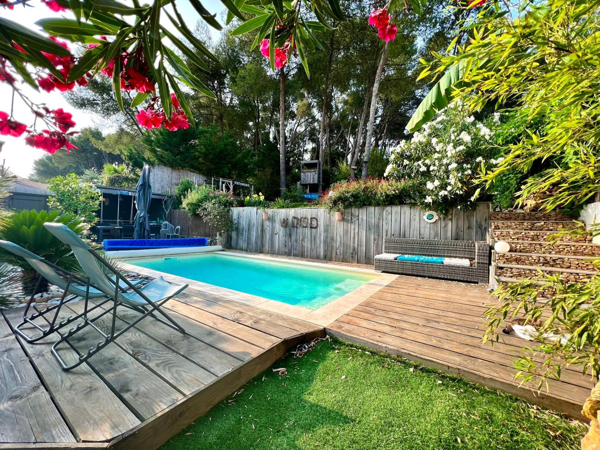 Charmant Studio Lodge Climatise Avec Jardin Et Vue Sur Le Pic Saint Loup Jacou Exterior foto